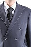 Men's Double Breasted Superior 150s Extra Fine Gray Dress Suit
