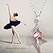 Neoglory Fashion Jewelry Rose Crystal Ballet Dance Girl Pendant Necklace Ballerina 18