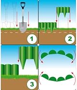 SolaDirect Green Lawn Edging Palisade 2.5m Ground Stakes PP Fence Border view 5