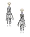 Punk Necklace Earrings Set - Hypoallergenic Gothic Skull Skeleton Choker Statement Necklace Earrings Jewelry Set For Women,Girls Including 1 Chunky Necklace,1 Drop Earrings