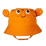 TANGDA Baby Toddler Fisherman Bucket Hat Crab Pattern Sunhat With Chin Strap