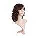 MapofBeauty 14 Inch/35cm Charm Side Bangs Fluffy Synthetic Curly Short Hair Wig (Dark Brown)