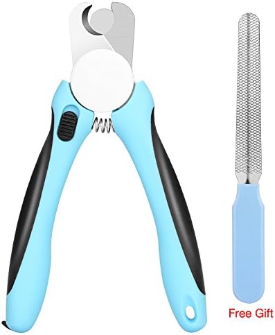 Dog Nail Clippers Trimmer With Safety Guard &amp; Free Nail File Razor Sharp Blades Sturdy Non Slip Handles At Home Grooming For Small Medium Large Breeds