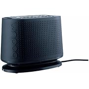 Bodum 10709-01US Bistro 2-Slice Toaster with Bun Warmer, Black
