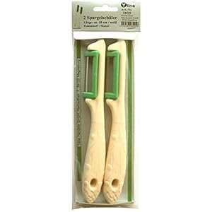 2 aspergeschiller” messen Solingen” (wit) groente-, fruit- en asperges dunschiller in SB Pack, 3025