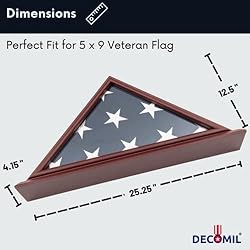 DECOMIL 5x9 Flag Display Case for American Veteran