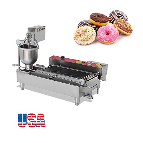 Zinnor Automatic Donut Making Machine, Automatic Commercial Doughnut, 7L Donut Maker, 3 Sizes Moulds Auto Donuts, Forming, Frying, Turning, Automatic Temperature Control (2-5days &USA Shipping)