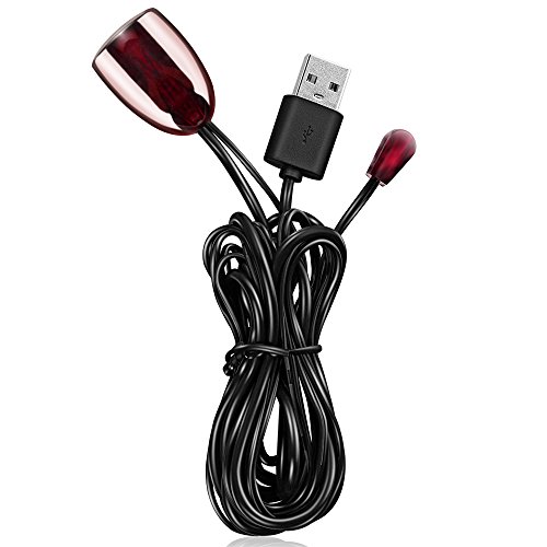 IR Infrared Remote Control Extender Repeater Cable (10 Feet) - IR Signal Receiver & IR Emitter Blaster Extension Cable Wire Cord USB Powered System Kit