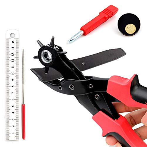 Belt hole puncher, eonlion leather hole punch plier kit…