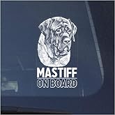 Mastiff Clear Vinyl Decal Sticker for Window, Old English Dog Sign Art Print Design