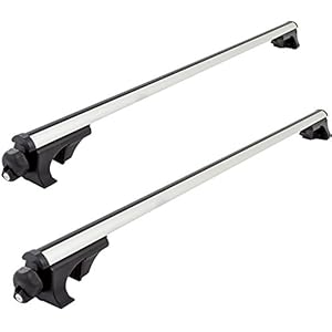 53-5/8" Aluminum Locking Vehicle Roof Cargo Bar Pair Fits Roof Side Rails up to 50" Apart