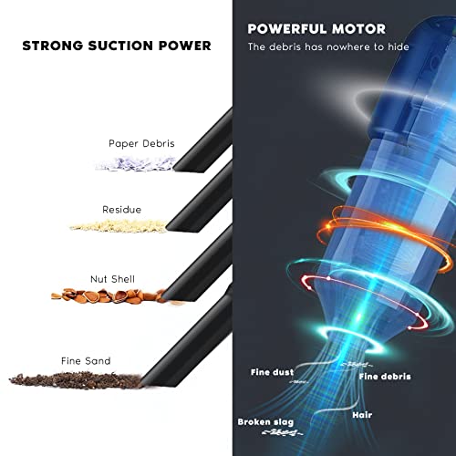 Zouppic Mini Car Vacuum Cordless Cleaner - Portable, Rechargeable, Wireless Handheld Vacuum for Keyboard, Auto Car, Table, Computer, Desktop, Pet Hair Cleaning, Black