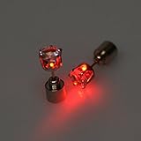 AYAMAYA 1 Pair Light Up LED Earrings Studs Glowing Flashing Stainless Steel Earrings Studs Dance Party Accessories unisex for Men Women