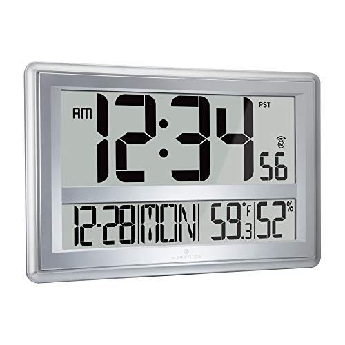 MARATHON Jumbo Atomic Wall Clock with Table Stand Pricepulse