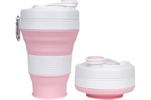 Collapsible Camping Cup with Straw Silicone Folding Coffee Cup Sport Bottle Portable Travel Outdoor Car 600ml 20oz