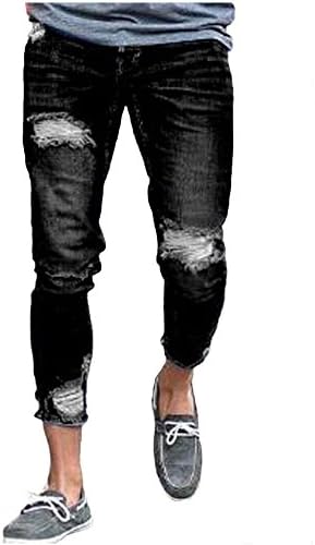 ロングパンツ ジーパン カジュアル デニム アンクル丈 メンズ 人気ショップが最安値挑戦 ダメージ ボロボロ ストレッチ