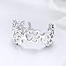 Cute Paw Puppy Dog Open Finger Rings Sterling Silver 925 Adjustable Lovely Pet Animal Cat Print Statement Promise Ring Engagement Wedding Band Toe Ring Minimalist Jewelry for Women