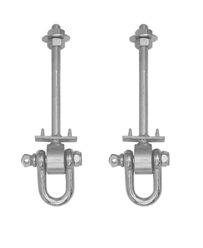 Screws City M12 x 120mm Swing Hooks D Type Hook for Swing Galvanised Steel Climbing Frame for The Flat and Round Beams With Shackle Attachments (Pack of 2) G12BCD