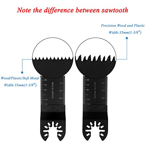 Oscillating Saw Blades Kit, 15 Wood Metal Multi Tool Quick Release Saw Blades Fit Dewalt Fein Multimaster Porter Cable Black & Decker Rockwell Ridgid Ryobi Milwaukee DeWalt Chicago Craftsman - Thumbnail 4