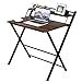 Tangkula Folding Computer Desk, Space-Saving Home Office Desk Working Table with Storage Shelf, Multipurpose Foldable Study Desk, Kid’s Desk, Brown