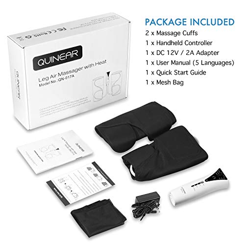 QUINEAR Leg Massager with Heat Calf Wraps Massage for Foot Calf & Arm Helpful for Circulation and Muscles Relaxation - Thumbnail 7