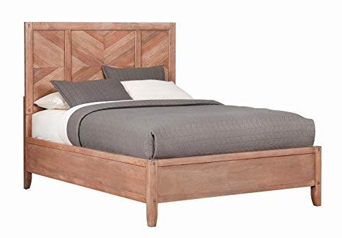 Coaster Home Furnishings Auburn Bed With 4 Slatted Panel Design Eastern King White Washed Natural Finish