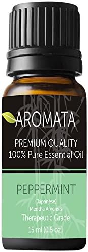 100%-Pure Peppermint Essential Oil (mentha arvenisis) by AROMATA - Enjoy the research-proven, soothing, health benefits of this premium, undiluted, therapeutic-grade oil. (30ml)