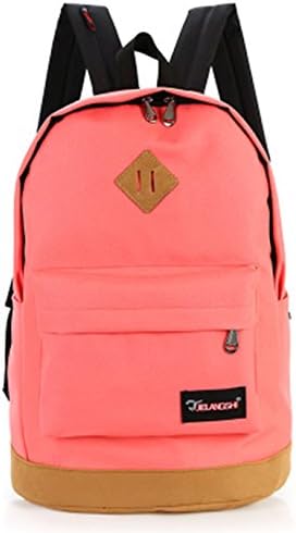 Fansela(TM) Leisure Solid Vintage Canvas Travel Bag School Backpack For Teenage Girls Pink
