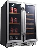 EdgeStar CWB1760FD 24 Inch Built-In Wine and Beverage Cooler with French Doors