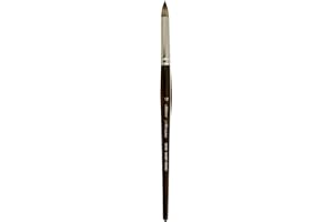 Silver Brush Limited 2629S-12 Monza Short Round Paintbrush for Oil, Acrylic, and Heavy Body Paints, Size 12, Short Handle