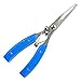 ROSE KULI Stainless Steel Multi Purpose Fishing Pliers with Sheath Cutter Saw Knife, Blue