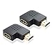 WOVTE HDMI Right Angle Port Saver Adapter Male to Female 90 Degree Vertical Flat Left Pack of 2