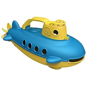 Green Toys Submarine in Yellow & blue – BPA Free, Phthalate Free, Bath Toy with Spinning Rear Propeller. Safe Toys for…