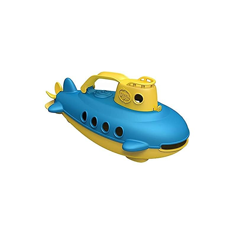 Green Toys Submarine in Yellow & blue – BPA Free, Phthalate Free, Bath Toy with Spinning Rear Propeller. Safe Toys for…