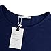 Adreamly Women's Casual Summer Short Sleeve Loose Strappy Cold Shoulder Tops Basic T Shirts Blouses Navy Blue X-Large