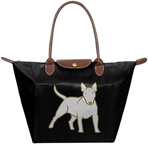 Bull Terrier Bully 2c Women Handbags Organizer Casual Printing Waterproof Fold Tote Bag