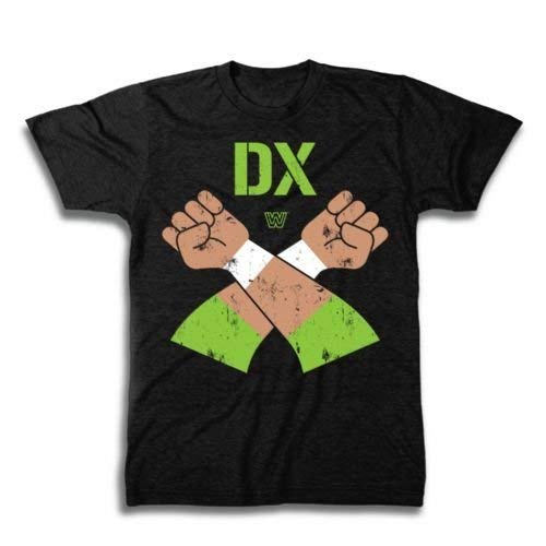 WWE World Wrestling Entertainment D Deneration X DX Crossed Hands Adult Black T-Shirt (Adult Large)