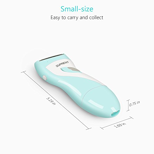 SUPRENT Lady Electric Shaver, Noise Reduction Women's Electric Razor and Waterproof Body Hair Trimmer, Use Wet and Dry, USB Rechargeable (Green)