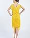 Whitewed Vintage 1920s 20S Great Gatsby Style Flapper Dresses Costumes Outfits,Yellow,12/14
