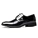 OUOUVALLEY Mens Patent Leather Tuxedo Dress Shoes Lace up Pointed Toe Oxfords 1877 Black 12D(M) US