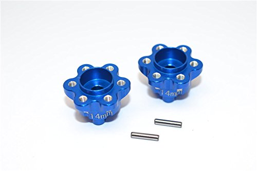 Axial Yeti (AX90026) & Yeti SCORE (AX90068) Upgrade Parts Aluminum 2.2 Wheel Hub Adapters (14mm Thickness) - 1Pr Set Blue