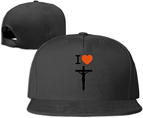 Cool I Love Jesus Christ &amp; His Sacrifice On The Cross Snapback Baseball Cap Hat Adjustable One Size Fits All For Male/Female Black