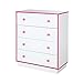 South Shore Logik 4-Drawers Chest, Pure White/Pink