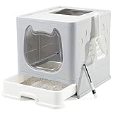 Vealind Covered Cat Litter Box with Lid for Small