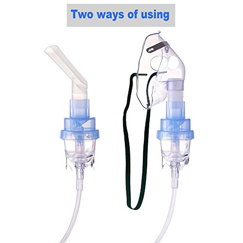 PORAXY Compressor System Cool Mist Inhaler Accessories Kit Oxygen Masks Breathing Mouthpieces for Adults (Blue) - Thumbnail 5