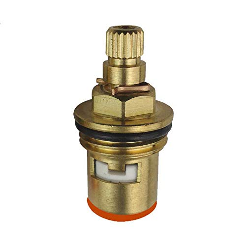TOOLSTAR Tap Cartridge, 1 PCS Ceramic Disc Cartridge Valve 20 Gears Brass Replacement Tap Valves for Bathroom Kitchen Mixer Tap (A-Type Single Thread)