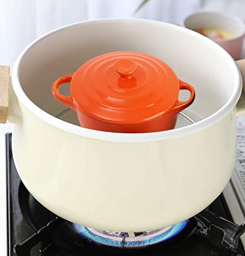 Jucoan 4 Pack Porcelain Ramekin with Lids and Handles Oven Safe, 8 oz Round Ramekins Souffle Creme Brulee Baking Dish, Pudding Custard Dish, Individual Servings Mini Casserole Dishes, 4 Colors