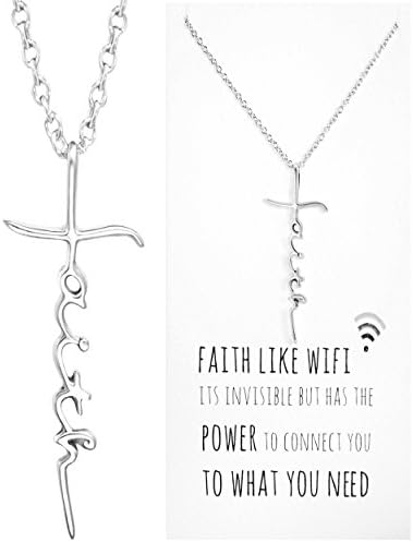 Necklace With Inspirational Charm - Jewelry Gift With Keepsake Card And Envelope - Ready To Send (Faith Is Like Wifi)