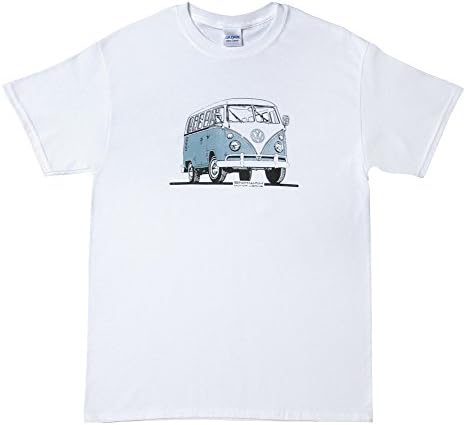 snikwah motor werks Men's Blue Volkswagen Bus Classic Fit T-Shirt 2XL White