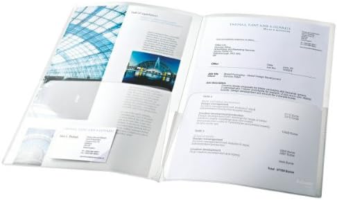 Esselte Bag of 5 Double Pocket folders in PP 18/100e 2 Pockets A4 Sheets or 1 A3 Sheet Transparent grainé